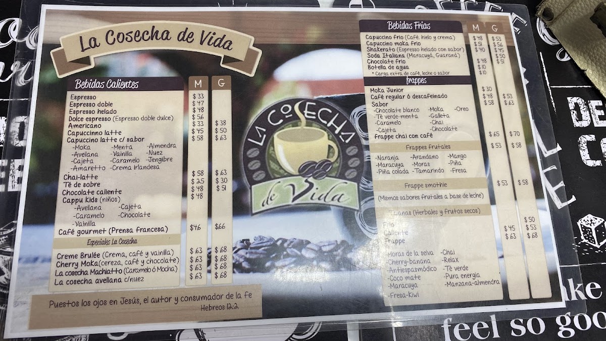 La cosecha de vida Menu - Image 4
