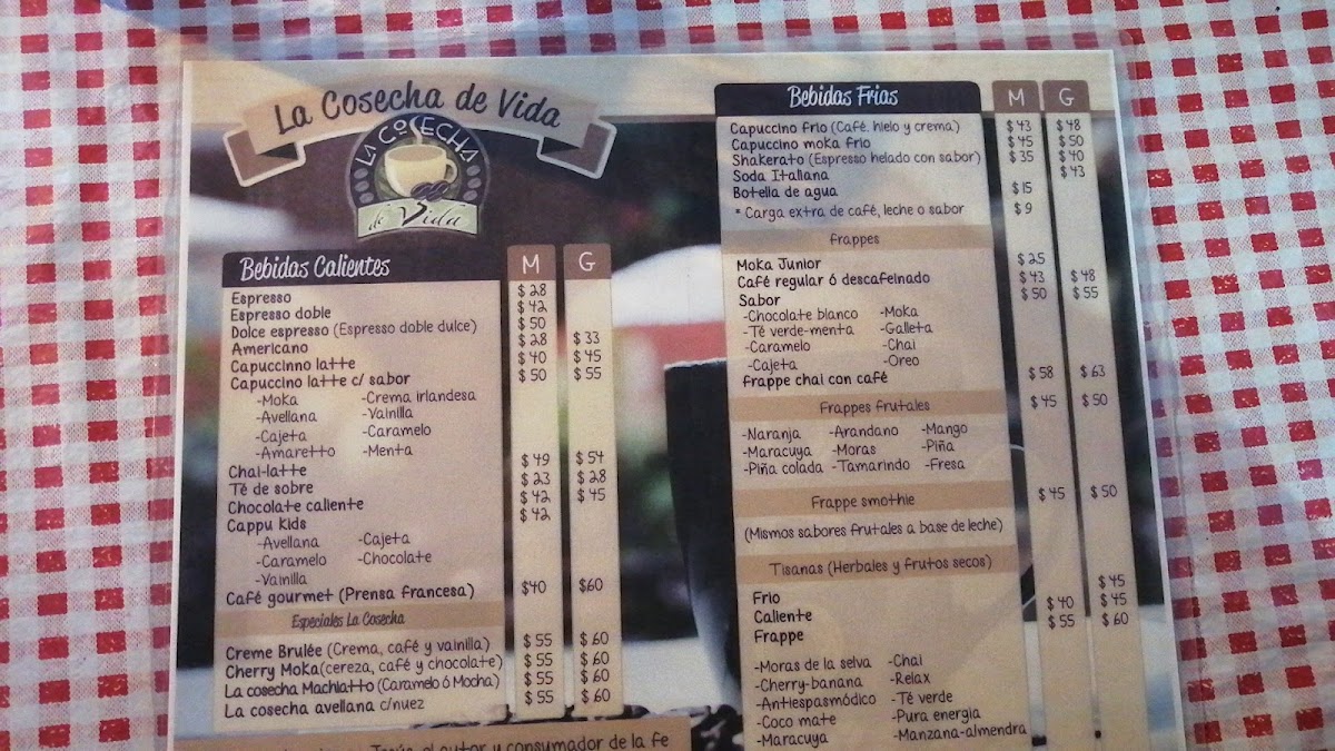 La cosecha de vida Menu - Image 6